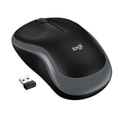 Logitech Logitech M185 brezžična optična miška RF, siva, 1000 DPI, nano sprejemnik, dolga življenska doba baterije, ambideksterna