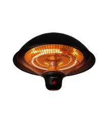 Ravanson Visoko zmogljiv LED patio grelnik Ravanson OT-1500 z daljinskim upravljalnikom, električni grelni element, IP34, črna barva