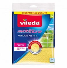 Vileda Krpa za čiščenje Vileda Actifibre za okna, rumena, mikrovlaken, brez prask, 1 kos, 60°C, strojno pranje