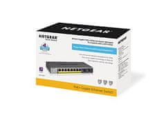 Netgear NETGEAR GS110TP Upravljani Gigabitni Ethernet stikalo z PoE, 8 priključkov, 20 Gbit/s, siva barva