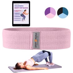 Sport2People Booty Hip Bands – Tekstilne elastike za zadnjico, noge in boke, svetlo roza