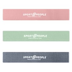 Sport2People Body Bands – Set 3 premium tekstilnih elastik z možnostjo izbire barv in upornosti , roza/zelena