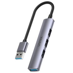 Unitek HUB Unitek H1208A USB razdelilnik s 3x USB-A 2.0 in 1x USB-A 3.0, 0,20 m, srebrna barva, CE certifikat