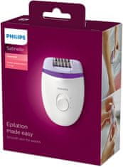 Philips Philips Satinelle Essential BRE225/00 kompaktna epilator, kablinski, vijolična/bela, 2 hitrosti, pralna glava, ergonomski oprijem