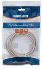 Intellinet Intellinet omrežni kabel, Cat5e, 3m, sivo, CCA, RJ45, zlato prekrito, snagless, PVC, življenjska garancija