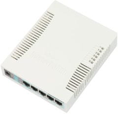 Mikrotik Mikrotik RB260GS Gigabit Ethernet PoE stikalo, 5 RJ-45 portov, belo, delovna temperatura -25 do 65 °C, 6W