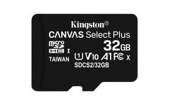 Kingston Kingston Technology 32GB microSDHC Canvas Select Plus 100R A1 C10 kartica + adapter, odporna in z visokimi hitrostmi branja