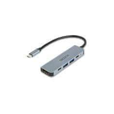 Dicota DICOTA D32060 5-v-1 4K PD 100 W USB Type-C Video Hub - Srebrna in zmogljiva rešitev za povezovanje naprav