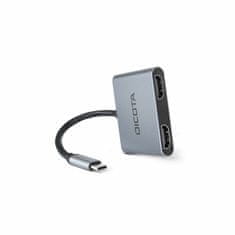 Dicota DICOTA D32063 USB-C prenosna mini doking postaja 4 v 1 4K HDMI PD 100 W srebrna