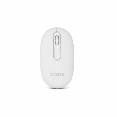 Dicota DICOTA D32045 brezžična in Bluetooth optična miška, ambidextra, 1600 DPI, bele barve, USB Type-C, tiha klik.