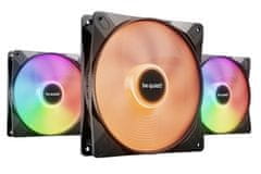 Be quiet! be quiet! LIGHT WINGS LX 140mm PWM visokohitrostni ventilator 3-pack, črn, RGB osvetlitev, 1800 RPM