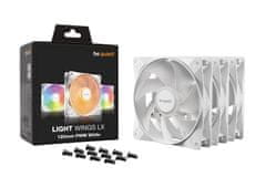 Be quiet! be quiet! LIGHT WINGS LX 120 mm PWM ventilator 3-pack v beli barvi – tiho delovanje, RGB osvetlitev, 1600 RPM