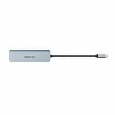 Dicota DICOTA D32060 5-v-1 4K PD 100 W USB Type-C Video Hub - Srebrna in zmogljiva rešitev za povezovanje naprav