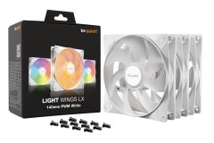 Be quiet! be quiet! LIGHT WINGS LX 140mm PWM 3-Pack bele računalniške ventilatorje z LED osvetlitvijo