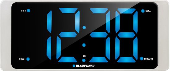 Blaupunkt Digitalna budilka Blaupunkt CR16WH z FM radijem, projekcijo časa in USB polnjenjem v črno-beli barvi