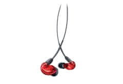 Shure Shure SE215SPE-RD-EFS rdeče in-ear slušalke z enojnim pretvornikom in 3,5 mm kablom, z zmanjšanjem hrupa in odsevnimi nastavki