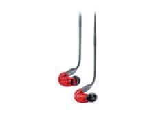 Shure Shure SE215SPE-RD-EFS rdeče in-ear slušalke z enojnim pretvornikom in 3,5 mm kablom, z zmanjšanjem hrupa in odsevnimi nastavki