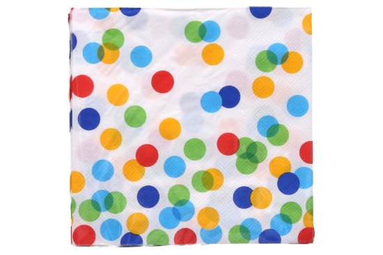 Zabavni prtički DOTS 33x33 cm, 20 kosov