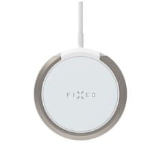 FIXED MagPad polnilec s podporo MagSafe in stojalom, 15 W, brezžičen, bel
