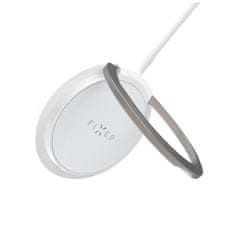 FIXED MagPad polnilec s podporo MagSafe in stojalom, 15 W, brezžičen, bel