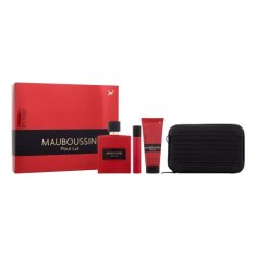 Mauboussin Pour Lui In Red Set parfumska voda 100 ml + gel za prhanje 75 ml + parfumska voda 20 ml + torbica za čez ramo za moške