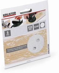 Kreator KRT230559 125mm brusni papir za barvo G240, 5 kosov