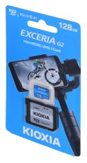 KIOXIA Kioxia EXCERIA G2 128 GB MicroSDHC UHS-III, Class 10, vodoodporna in odporna na udarce, hitrost branja do 100 MB/s