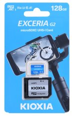 KIOXIA Kioxia EXCERIA G2 128 GB MicroSDHC UHS-III, Class 10, vodoodporna in odporna na udarce, hitrost branja do 100 MB/s