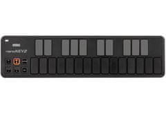 Korg Korg nanoKEY 2 Black - MIDI kontroler s 25 tipkami in USB napajanjem, idealen za mobilno ustvarjanje glasbe