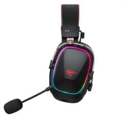 Havit Slušalke Havit H2039BG s podlogo za glavo, barvna osvetlitev, USB-C, 10m brezžična povezava, primerno za igranje