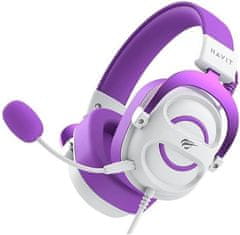 Havit Havit H2002E Beli in Vijolični Slušalke z Žico za Igranje, Binauralne, 3.5 mm Priključek, Brez Bluetootha