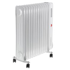 Adler Električni oljni radiator s daljinskim upravljalnikom CAMRY CR 7826, 13 reber, črno-bela, 2500 W, 3 nastavitve temperature