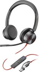 Poly POLY Blackwire 8225 Stereo slušalke z kabelom USB-C, Microsoft Teams certificirane, z USB-C/A adapterjem