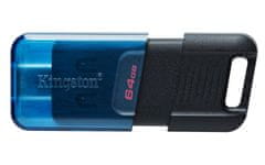 Kingston Kingston Technology DataTraveler 64GB USB-C 3.2 Gen 1, črna, hitrost prenosa 200 MB/s, z obročkom za ključe