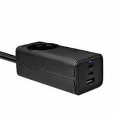 Akyga Univerzalni polnilec AC 230V + USB-A + 2xUSB-C PD 5-20V/max 5A/65W Quick Charge 3.0 GaN, črn