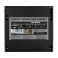 Modecom MODECOM Napajalnik MC-B88-700-FC, 700W, 80+ Bronze, 230V EU, Črn, ATX 2.31, Aktivno PFC, 7 SATA konektorjev