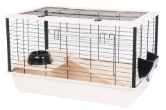 slomart INTER-ZOO Bunny 80 De Luxe - prostoren kavez za glodavce 78x48x50 cm, z priborom za prehrano in dno, bež barve