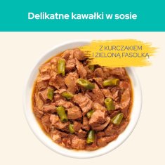 slomart PURINA Cat Chow Mokra Hrana za Mačke s Piščancem in Zeleno Fižolom - Kontrola Dlake, 85g