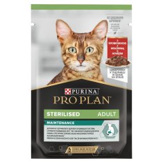 slomart PURINA Pro Plan Adult Sterilizirana prehrana za mačke govedina v omaki - 85 g, mokra hrana za mačke, brez glutena