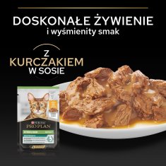 slomart PURINA Pro Plan Sterilizirano vzdrževanje s piščancem v omaki - mokra hrana za mačke, 85 g