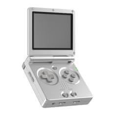 slomart Retro igralna konzola ANBERNIC RG35XX SP Silver - prenosna, 3.5" LCD, podpora za emulatore in večformatno predvajanje