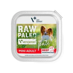 VetExpert RAW PALEO Pate Mini Adult Goveje meso - mokra hrana za pse - 150 g, brez žit, brez umetnih barvil, podpora prebavi