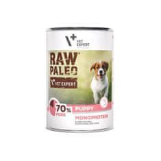 VetExpert RAW PALEO Monoprotein svinjsko mokra hrana za mladiče - 400 g, brez glutena, primerna za vse pasme, brez dodanega sladkorja