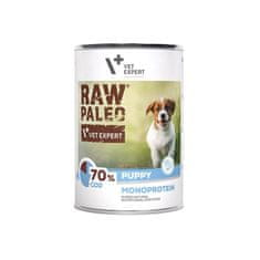 VetExpert RAW PALEO Puppy Monoprotein Cod - Mokra hrana za mladiče brez piščanca, brez glutena, 400 g