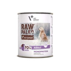 VetExpert RAW PALEO Monoproteinsko pasje mokro hranilo za odrasle - Peka iz račje meso, 800 g, brez glutena in umetnih barvil