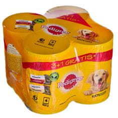 Pedigree PEDIGREE mokra hrana za pse goveje in piščančje z želejem - 4x400 g, primerna za odrasle pse vseh pasem