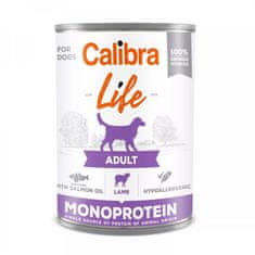 Calibra CALIBRA Life Mokra hrana za odrasle pse z monoproteinom jagnjetine, 400g, brez piščanca in glutena, podpora prebavi