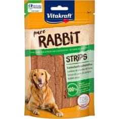 Vitakraft VITAKRAFT Pure Rabbit Strips - Naravni priboljški za pse, 80 g, brez glutena in umetnih barvil, primerni za vse pasme