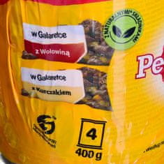 Pedigree PEDIGREE mokra hrana za pse goveje in piščančje z želejem - 4x400 g, primerna za odrasle pse vseh pasem