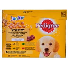 Pedigree PEDIGREE Junior Selection Mix - mokra hrana za pse, 12 x 100 g, različni okusi: jagnjetina, piščanec, goveje meso